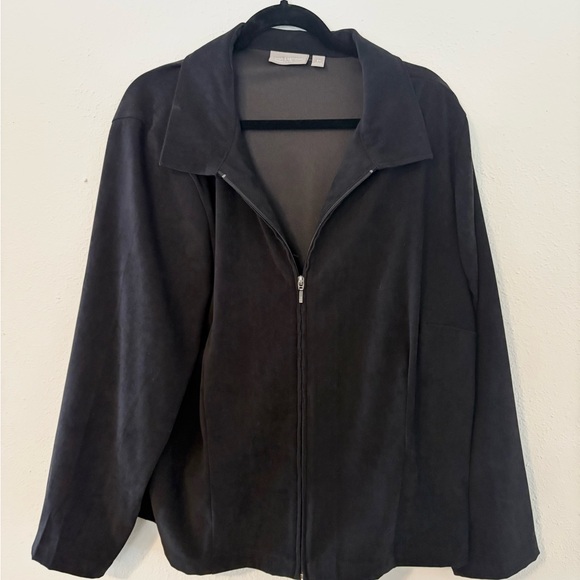 croft & barrow Jackets & Blazers - Croft & Barrow Women's Dark Gray Zip-Up Blazer